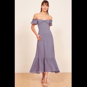 Reformation Butterfly dress in Orchid